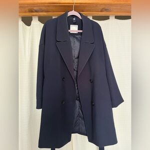 Frank & oak Cocoon coat in navy, size XL